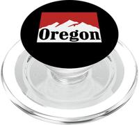 Oregon Mountain Graphic Red and White Retro Vintage Style PopSockets PopGrip for MagSafe