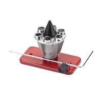 Oregon Precision Blade Balancer, Balances Blades After Sharpening, Universal Metal/Aluminium Design Improves Longevity of Mowers, For All Lawnmower Blades, Husqvarna & More (42-047), black/red