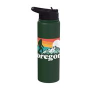 Oregon Pride Bigfoot Mountains 80's Vintage Nature Design Stainless Steel Insulated Water Bottle