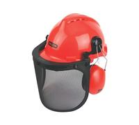 Oregon Red Forestry Helmet With Ear Defenders & Visor