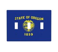 Oregon State Flag 3 Gang Switch Plate Cover-Unbreakable Polycarbonate Wall Plate, Heat Resistant Toggle Switch Decor for Home