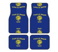 Oregon State Flag All Weather Car Floor Mats - to Fit Automotive Floor Mats for Cars Trucks SUV, Black