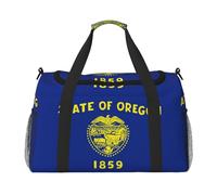 Oregon State Flag Foldable Travel Duffel Bag Tote Carry On Luggage Bag For Weekend Getaways, For Spontaneous Trips, Black, One Size, Black, One Size