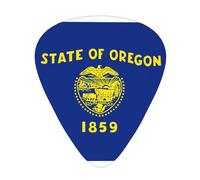 Oregon State Flag Guitar Picks 12 Pack Assorted Thickness-0.46mm 0.71mm 0.96mm Medium Thin Heavy Celluloid Style Picks for Acoustic Electric Guitar Ukulele