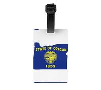 Oregon State Flag Map Print Premium PVC Luggage Tag Reliable Suitcase ID Holder Hassle-Free Travel Essential Accessory Gift