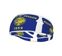 Oregon State Flag Map Print Sweatbands Sports Headband for Men Women,Athletic Sweatband for Tennis,Basketball,Running,Gym