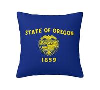 Oregon State Flag Print Decorative Throw Pillow Covers for Sofa, Outdoor and World Cup Celebrations