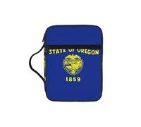Oregon State Flag Print Large Bible Cover Case for Women,Bible Bag Bible Storage Bags with Zipper Pocket and Handle