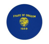 Oregon State Flag Print Round Mousepad, Rubber Base Computer Mousepad for Laptop, Desktop and Gaming