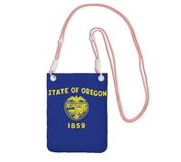 Oregon State Flag Print Small Crossbody Bags For Women Trendy, Phone Purse With Adjustable Strap,For Hiking Travel, Pink, One Size