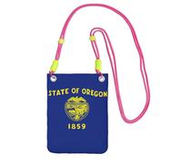 Oregon State Flag Print Small Crossbody Bags For Women Trendy, Phone Purse With Adjustable Strap,For Hiking Travel, Fuchusia, One Size