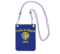 Oregon State Flag Print Small Crossbody Bags For Women Trendy, Phone Purse With Adjustable Strap,For Hiking Travel, Purple, One Size