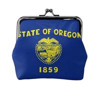 Oregon State Flag print Small Pouch Kiss Lock Coin Purse for Women Coin Change Purse, Credit Card Wallet