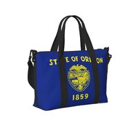Oregon State Flag Print Travel Duffle Bag,Handheld Shoulder Weekender Overnight Bag for Yoga,Gym,Travel