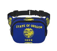 Oregon State Flag Print Waist Pack Square Waist Bag Workout Hiking Running Travel Gym Pretty Zipper Fashion