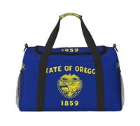 Oregon State Flag print Weekender Overnight Carry On Bag Gym Luggage Bag Duffel Bag for Travel Women, Black, One Size