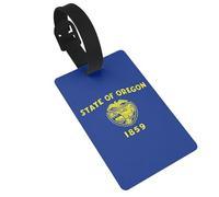 Oregon State Flag Printed Travel Bag Labels Unique Suitcase Identifiers with Personal Information Column