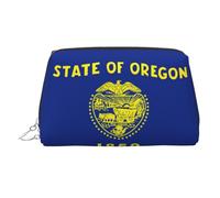 Oregon State Flag Printed Zippered Toiletry Bag, Wide Open Storage Case for Personal Care Items and Cosmetics