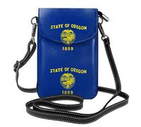 Oregon State Flag Small Cell Phone Purse, Floral Print Crossbody Bag, PU Leather Mini Wallet with Shoulder Strap, Secure Magnetic Closure.