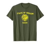 Oregon State Flag T-Shirt, Men, Olive, 3XL
