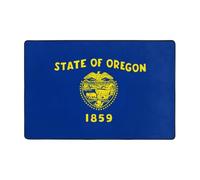 Oregon State Flag Washable Area Rug 36x24 & 72x48 Non-Slip Carpet Bedroom | Washable flannel area rug with full-surface print, non-slip dot backing, memory foam core for bedroom, living room, entryway.