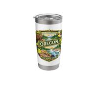 Oregon State Symbols Novelty Graphic Design Souvenir Stainless Steel Insulated Tumbler
