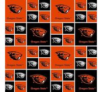 Oregon State University Beavers Fabric - Officially Licensed OSU Cotton Quilting Fabric by Sykel Enterprises, Precut Yardage for Sewing & Crafts Geometric Block