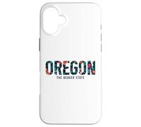 Oregon The Beaver State PNW Vintage Pride Floral Flowers Case for iPhone 16 Plus