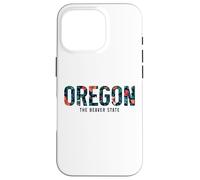Oregon The Beaver State PNW Vintage Pride Floral Flowers Case for iPhone 16 Pro