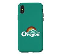 Oregon Vintage Outdoors Mountain Pine Trees Retro Sunset Case for iPhone X/XS