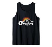 Oregon Vintage Outdoors Mountain Pine Trees Retro Sunset Tank Top