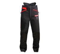 Oregon Waipoua Chainsaw Protective Safety Trousers, Type A Class 1 Chainsaw Protection, Adjustable Lightweight Breathable Re-enforced Clothing, Size L/EU 50-52 - Black/Red (295466/L)