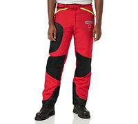 Oregon Waipoua Chainsaw Protective Safety Trousers, Type A Class 1 Chainsaw Protection, Adjustable Lightweight Breathable Re-enforced Clothing, Size M/EU 46-48 - Hi Vis Red/Yellow/Black (295469/M)