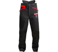 Oregon Waipoua Chainsaw Protective Safety Trousers, Size XL, Black/Red | Type A Class 1 Chainsaw Protection, Adjustable, Lightweight, Breathable, Re-enforced Clothing, EU 54-56