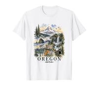 Oregon Watercolor Landscape Pacific Northwest Nature Design T-Shirt