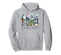 Oregon Watercolor, Pacific Northwest, Oregon Mountains Pullover Hoodie