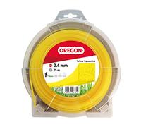 Oregon Yellow Square Strimmer Line Wire for Grass Trimmers and Brushcutters, Professional Grade Nylon, Fits Most Strimmers, 2.4 mm x 75 m (69-414-Y)