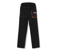 Oregon Five layers of chainsaw protective material and two-way stretch polyester resistant to fuel, oil, and heat while keeping you cool all day