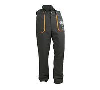 Oregon Five layers of chainsaw protective material and two-way stretch polyester resistant to fuel, oil, and heat while keeping you cool all day