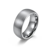 orehugaf Rings Ring Jewellery Women Men Black Silver Gold Color Ring For Men Women Dome Brushed Wedding Band 4/6/8Mm Anniversary Couple Ring 8 Silver8Mm