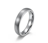 orehugaf Rings Ring Jewellery Women Men Black Silver Gold Color Ring For Men Women Dome Brushed Wedding Band 4/6/8Mm Anniversary Couple Ring 8 Silver4Mm