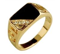 orehugaf Rings Ring Jewellery Women Men Classic Size 5-12 Men Rings Fashion Jewelry Gold/Silver-Color Black Enamel Male Finger Ring 8 Gd