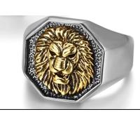 orehugaf Rings Ring Jewellery Women Men European And American Domineering Retro Gold-Plated Sun God Lion Head Fashion Ring No. 13 Gold 12201