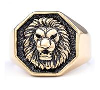 orehugaf Rings Ring Jewellery Women Men European And American Domineering Retro Gold-Plated Sun God Lion Head Fashion Ring No. 10 Gold 12202