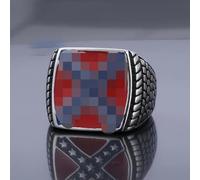 orehugaf Rings Ring Jewellery Women Men Flag Red Epoxy Ring European And American Personality Retro Fashion Unisex Style 13 As Shown In The Picture 06505