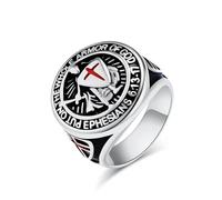 orehugaf Rings Ring Jewellery Women Men Knights Templar Put On The Whole Armor Of God Ephesians Red Cross Design Men'S Ring 13 Silver