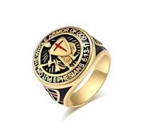 orehugaf Rings Ring Jewellery Women Men Knights Templar Put On The Whole Armor Of God Ephesians Red Cross Design Men'S Ring 12 Gold