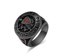 orehugaf Rings Ring Jewellery Women Men Knights Templar Put On The Whole Armor Of God Ephesians Red Cross Design Men'S Ring 10 Black