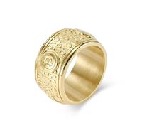 orehugaf Rings Ring Jewellery Women Men Large Big Statement Bitcoin Silver Color Black Gold Color Ring Hip Hop Jewelry For Men 13 Gold