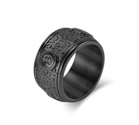 orehugaf Rings Ring Jewellery Women Men Large Big Statement Bitcoin Silver Color Black Gold Color Ring Hip Hop Jewelry For Men 11 Black